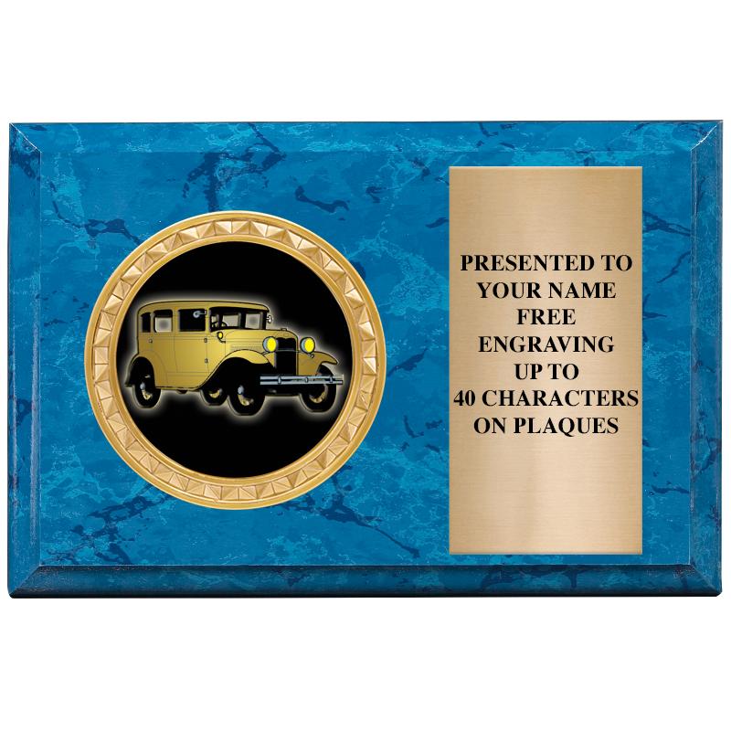 6" X 4" BLUE MBL INSERT PLQ