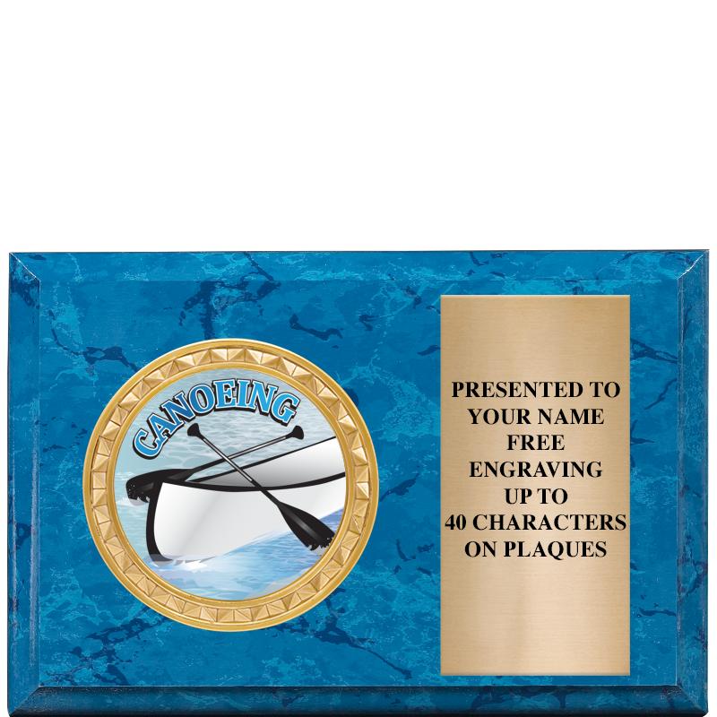 6" X 4" BLUE MBL INSERT PLQ