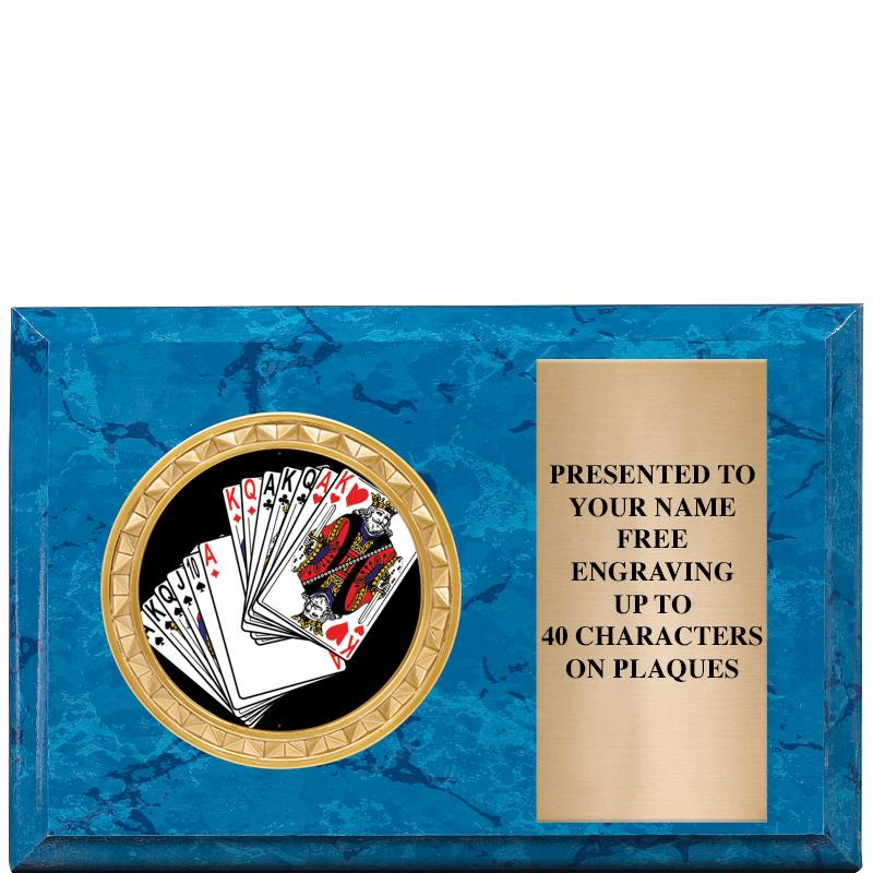 6" X 4" BLUE MBL INSERT PLQ