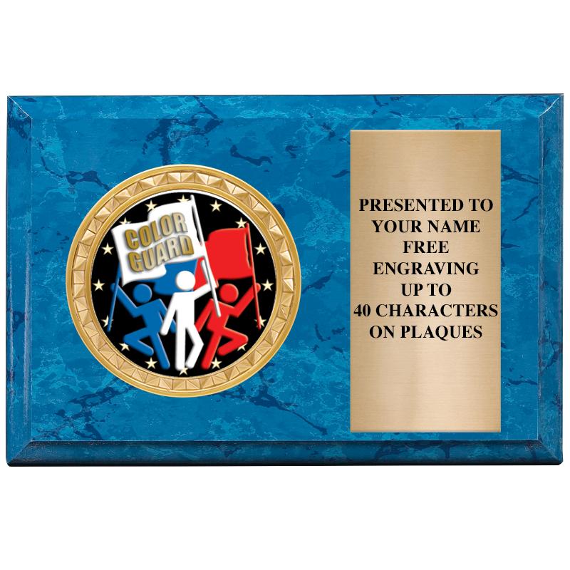 6" X 4" BLUE MBL INSERT PLQ