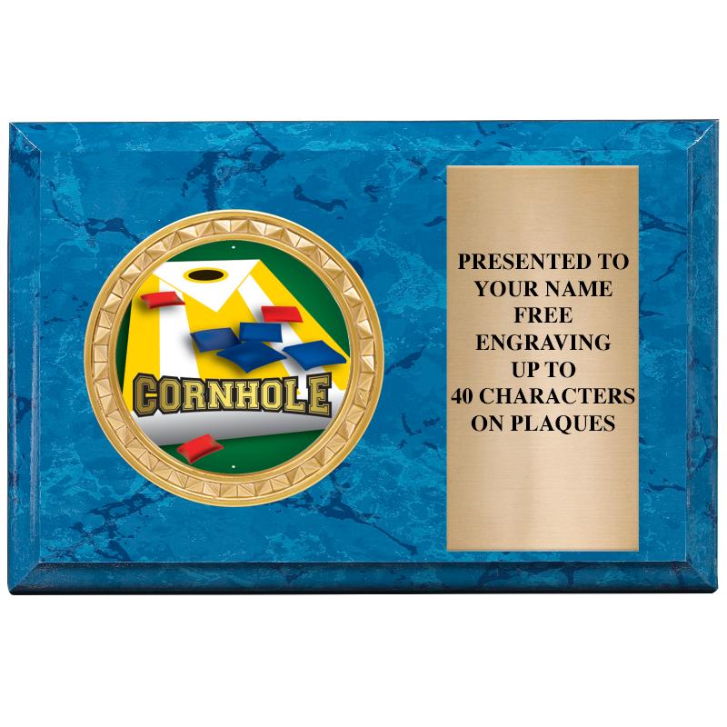 6" X 4" BLUE MBL INSERT PLQ