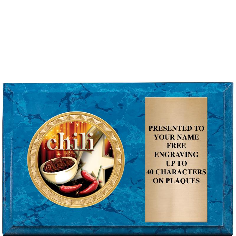 6" X 4" BLUE MBL INSERT PLQ