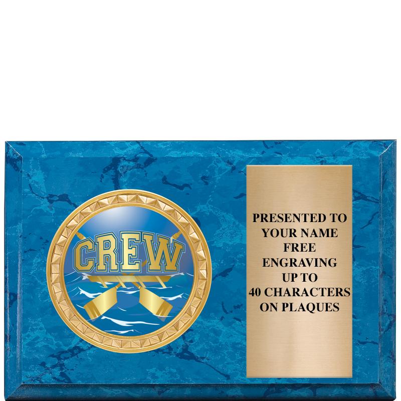 6" X 4" BLUE MBL INSERT PLQ