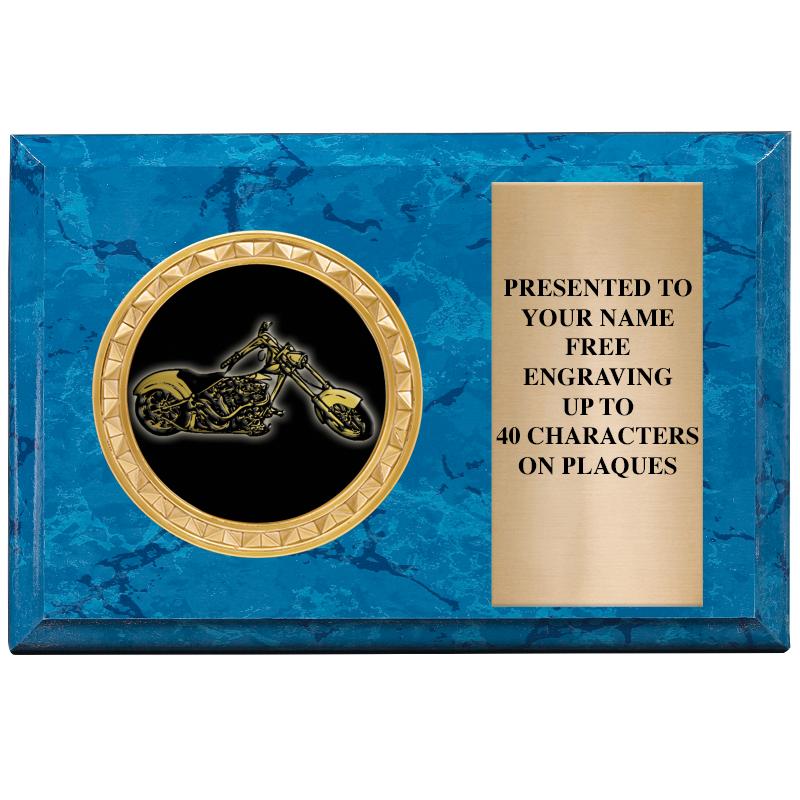 6" X 4" BLUE MBL INSERT PLQ