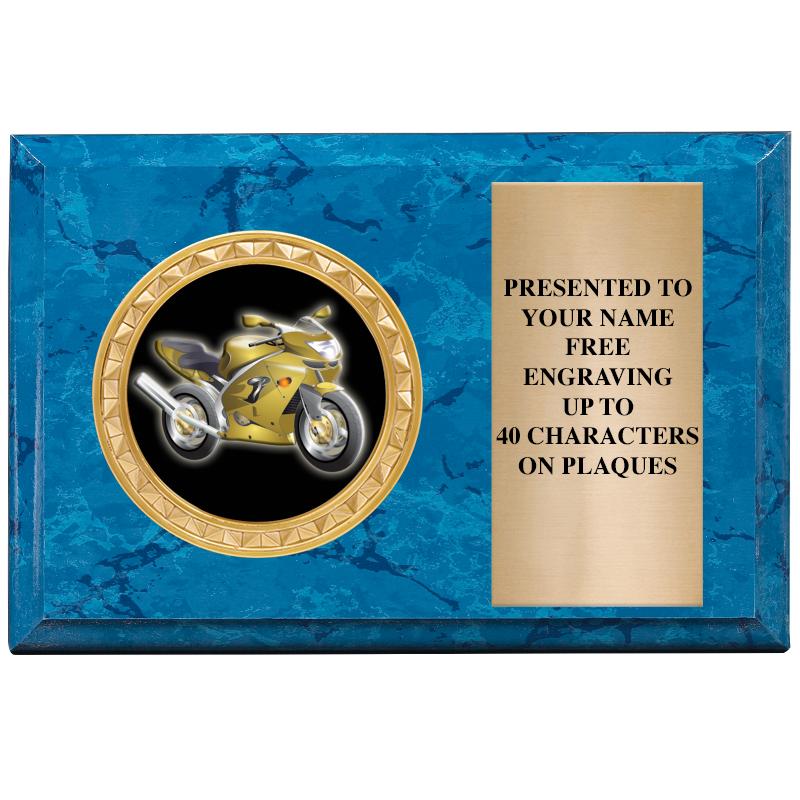 6" X 4" BLUE MBL INSERT PLQ