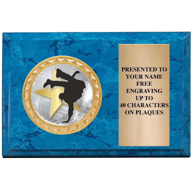 6" X 4" BLUE MBL INSERT PLQ