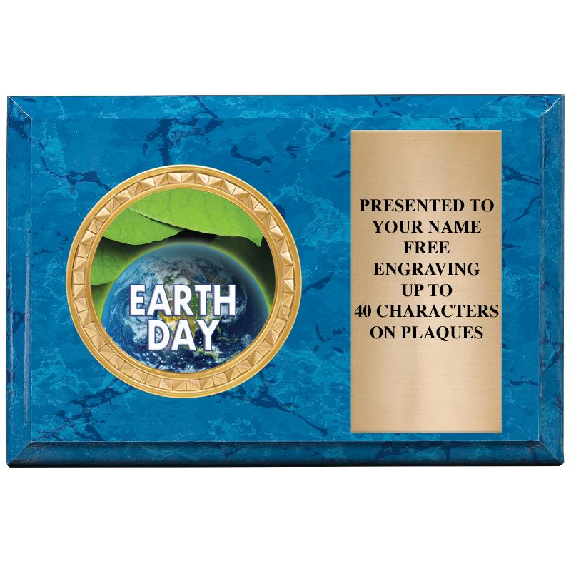 6" X 4" BLUE MBL INSERT PLQ