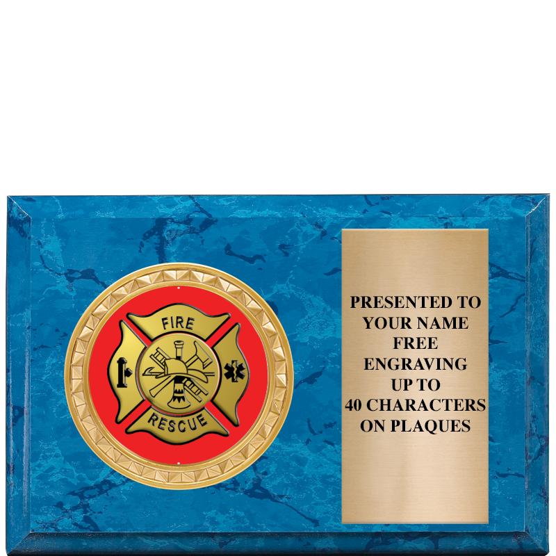 6" X 4" BLUE MBL INSERT PLQ