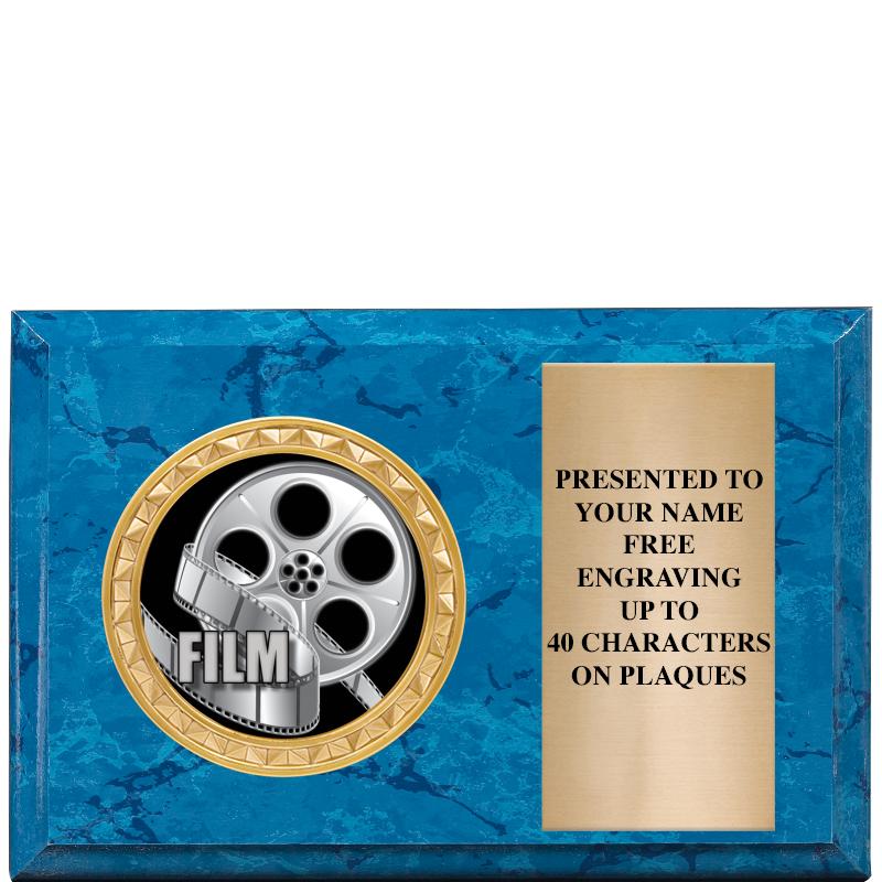 6" X 4" BLUE MBL INSERT PLQ