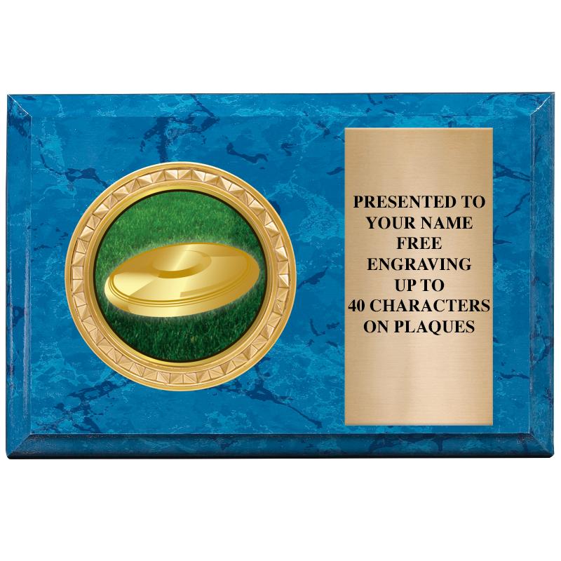 6" X 4" BLUE MBL INSERT PLQ