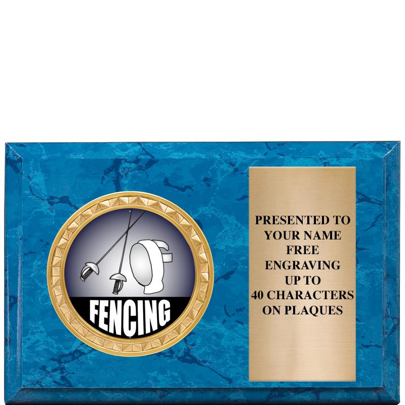 6" X 4" BLUE MBL INSERT PLQ