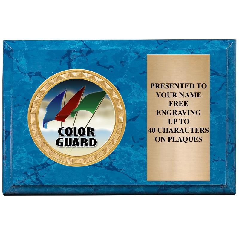 6" X 4" BLUE MBL INSERT PLQ