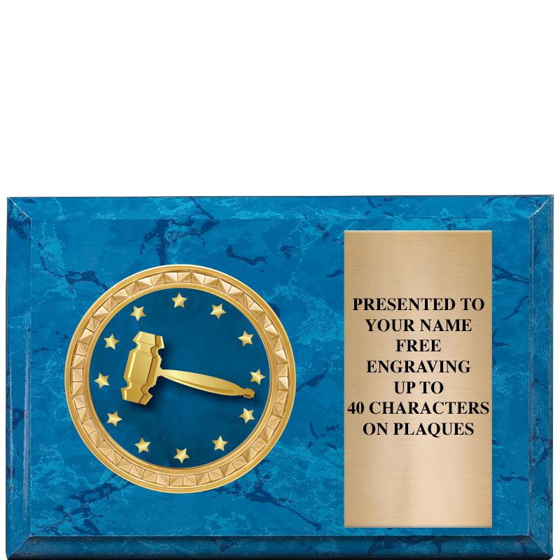 6" X 4" BLUE MBL INSERT PLQ