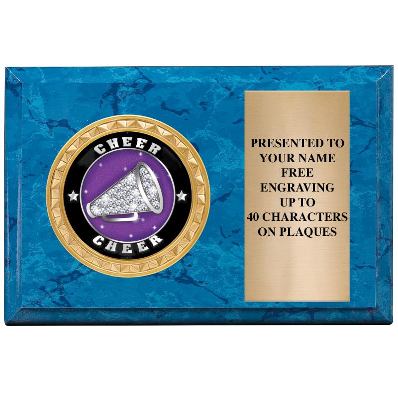 6" X 4" BLUE MBL INSERT PLQ