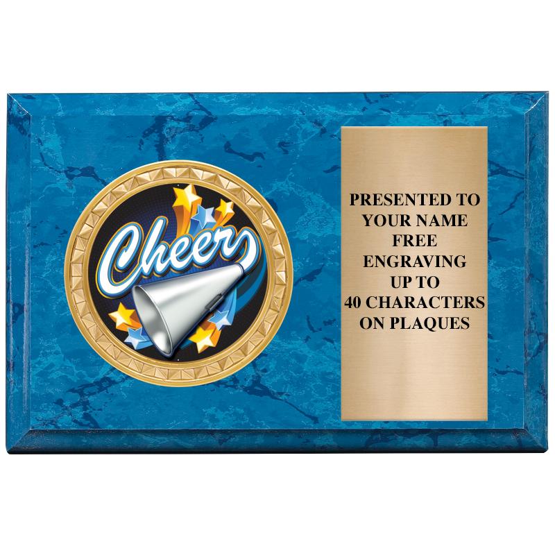 6" X 4" BLUE MBL INSERT PLQ