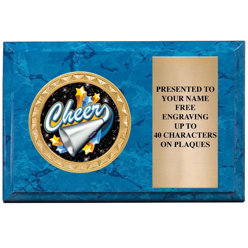 6" X 4" BLUE MBL INSERT PLQ