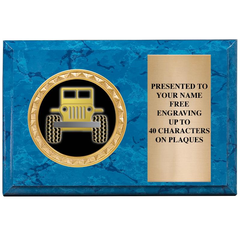 6" X 4" BLUE MBL INSERT PLQ