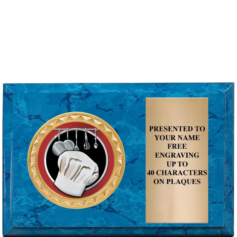 6" X 4" BLUE MBL INSERT PLQ