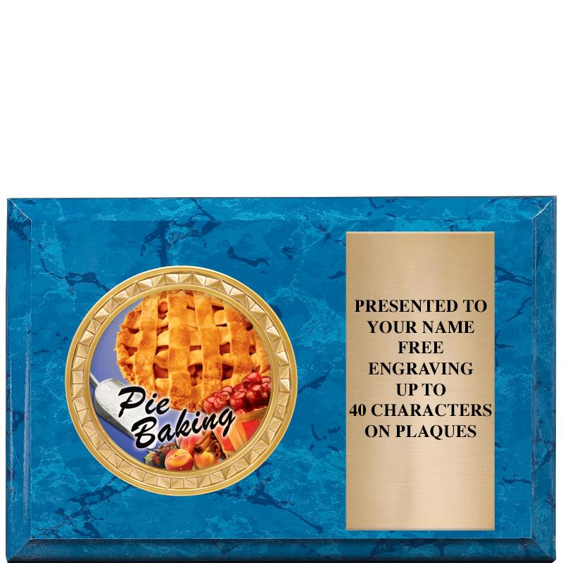 6" X 4" BLUE MBL INSERT PLQ