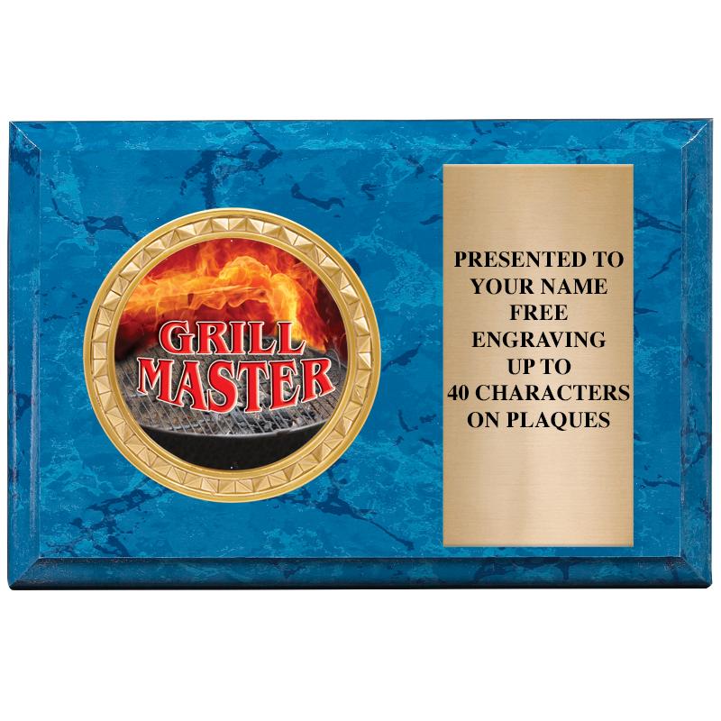 6" X 4" BLUE MBL INSERT PLQ