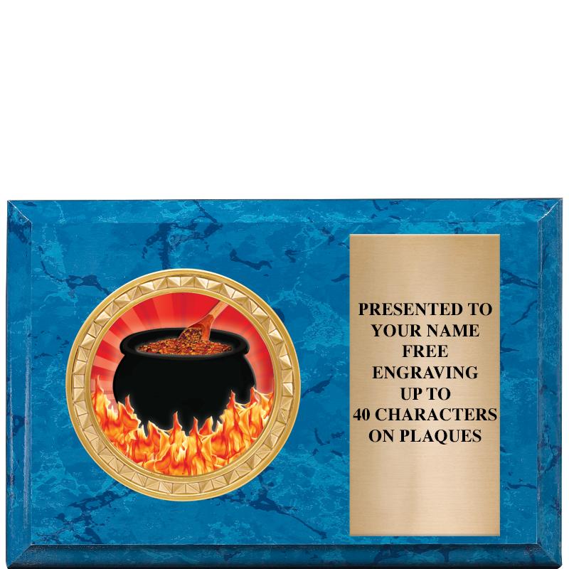 6" X 4" BLUE MBL INSERT PLQ