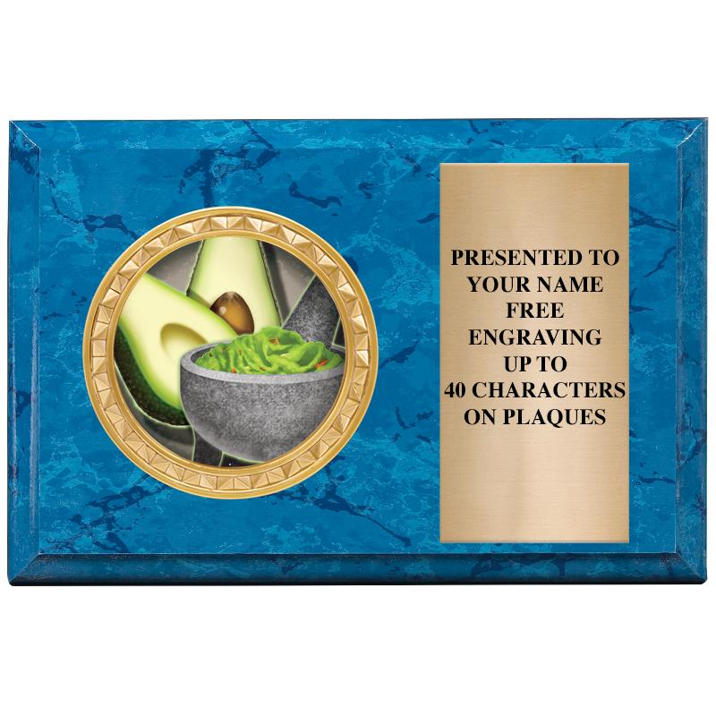 6" X 4" BLUE MBL INSERT PLQ