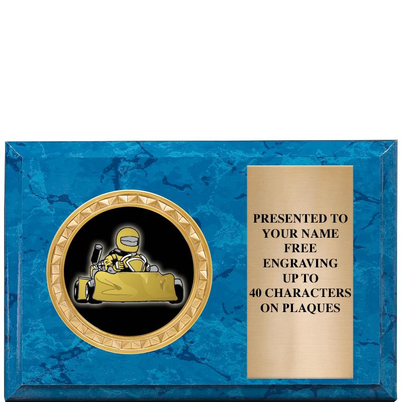 6" X 4" BLUE MBL INSERT PLQ