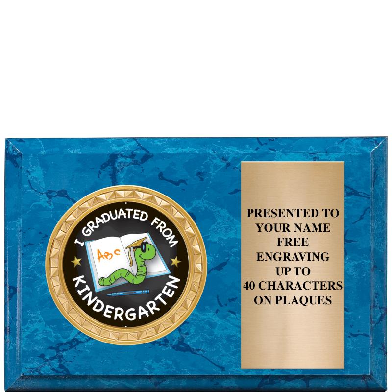 6" X 4" BLUE MBL INSERT PLQ