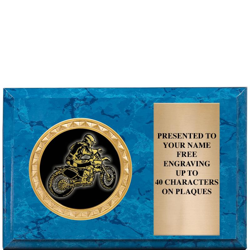 6" X 4" BLUE MBL INSERT PLQ