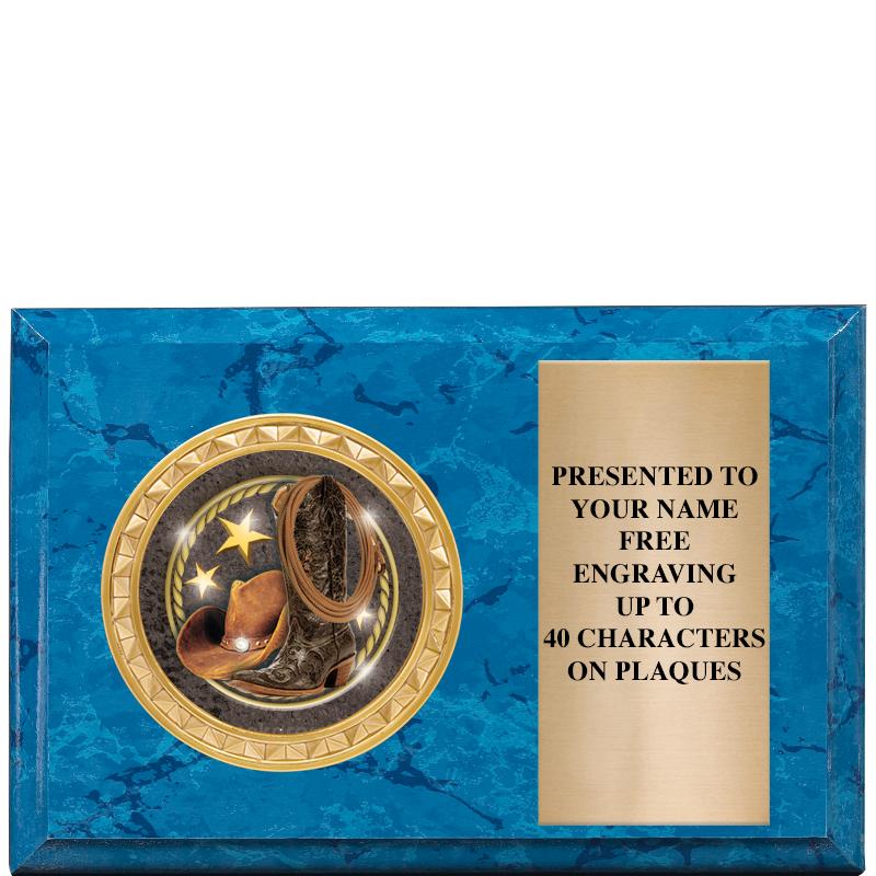 6" X 4" BLUE MBL INSERT PLQ