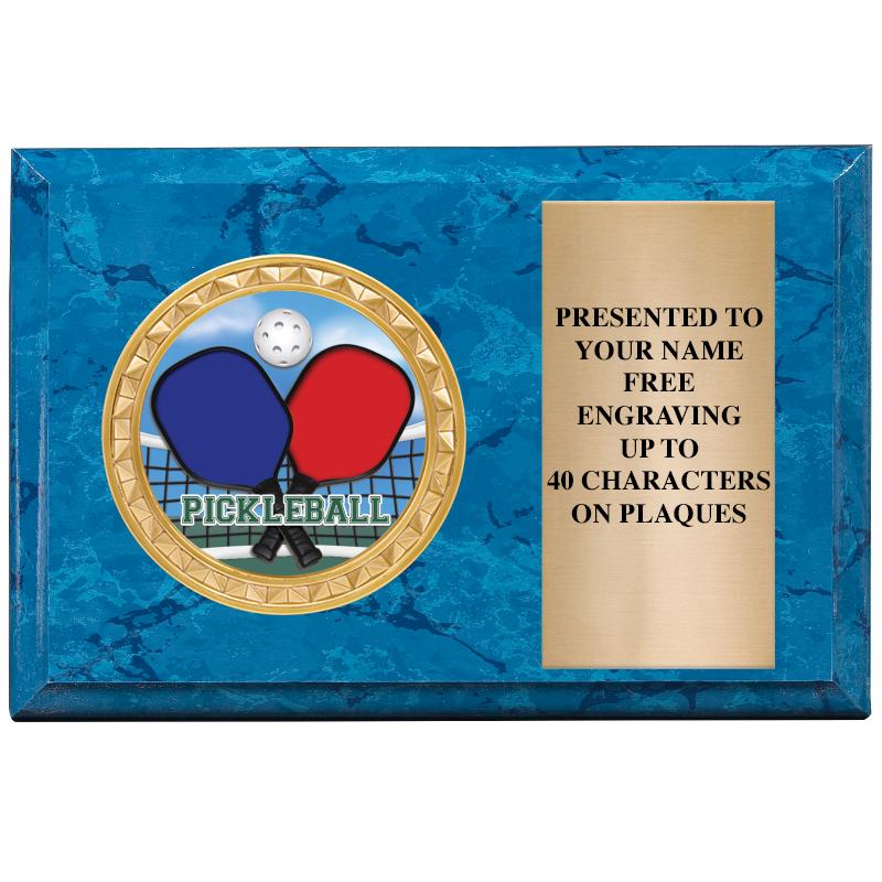 6" X 4" BLUE MBL INSERT PLQ