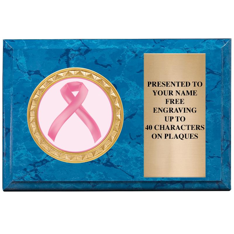 6" X 4" BLUE MBL INSERT PLQ