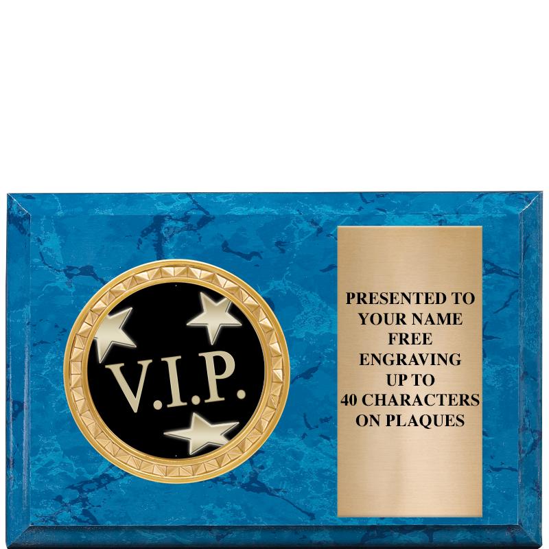 6" X 4" BLUE MBL INSERT PLQ