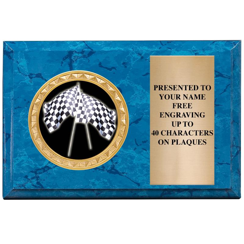 6" X 4" BLUE MBL INSERT PLQ