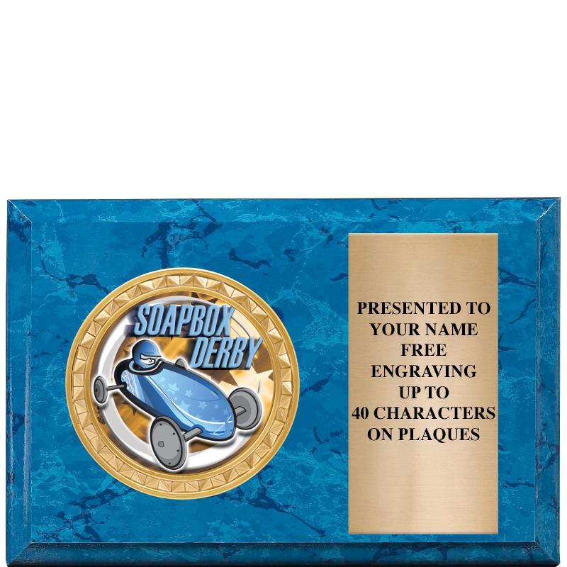 6" X 4" BLUE MBL INSERT PLQ