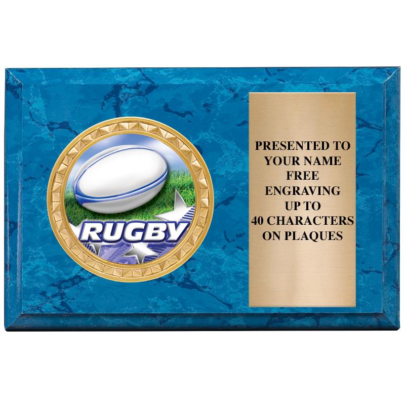 6" X 4" BLUE MBL INSERT PLQ