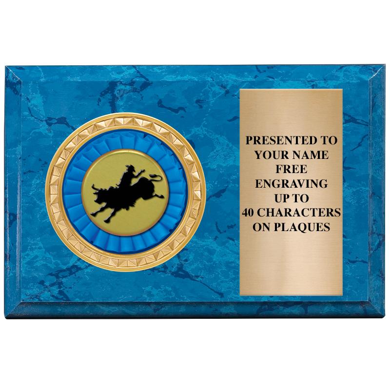 6" X 4" BLUE MBL INSERT PLQ