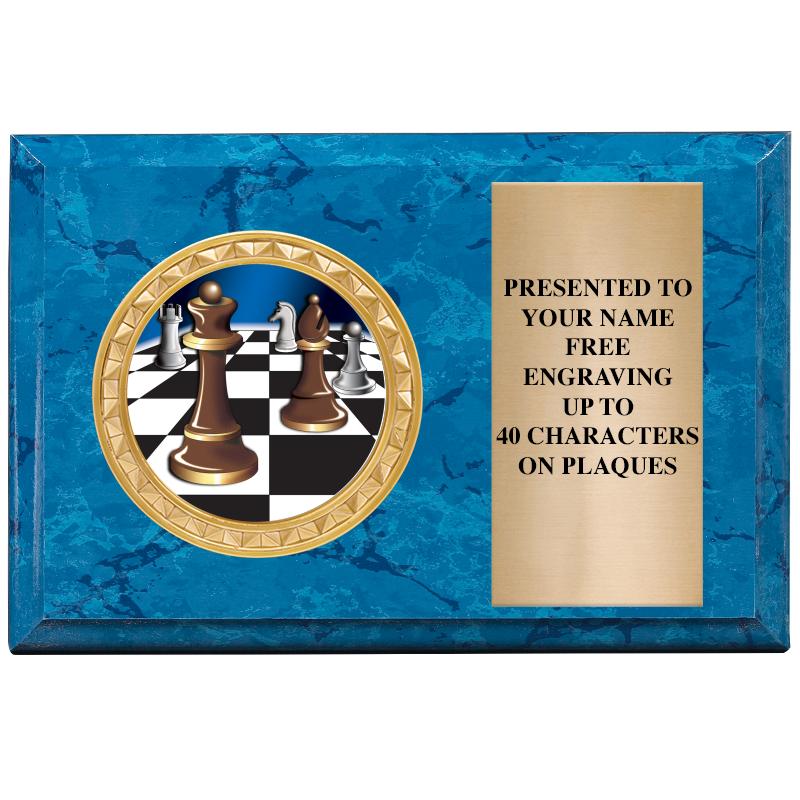 6" X 4" BLUE MBL INSERT PLQ