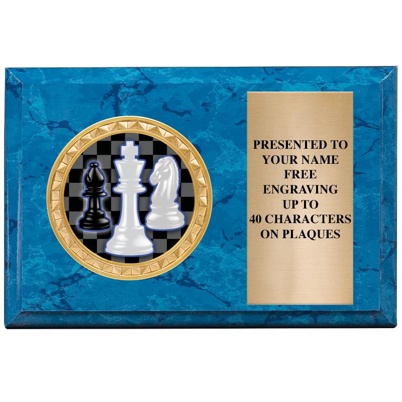 6" X 4" BLUE MBL INSERT PLQ