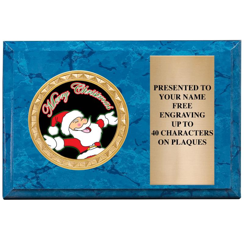 6" X 4" BLUE MBL INSERT PLQ