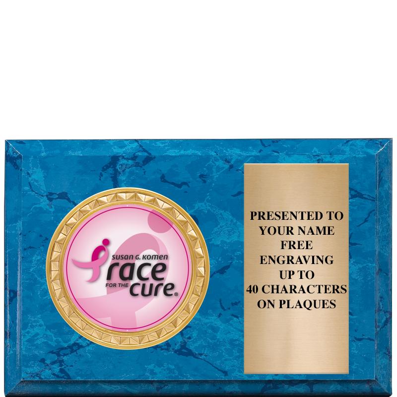 6" X 4" BLUE MBL INSERT PLQ