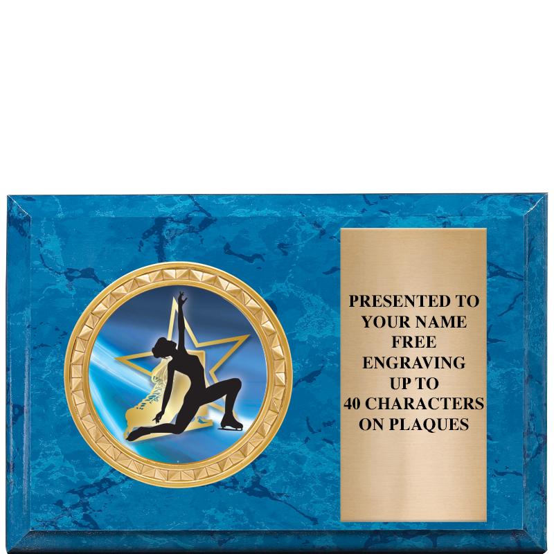 6" X 4" BLUE MBL INSERT PLQ