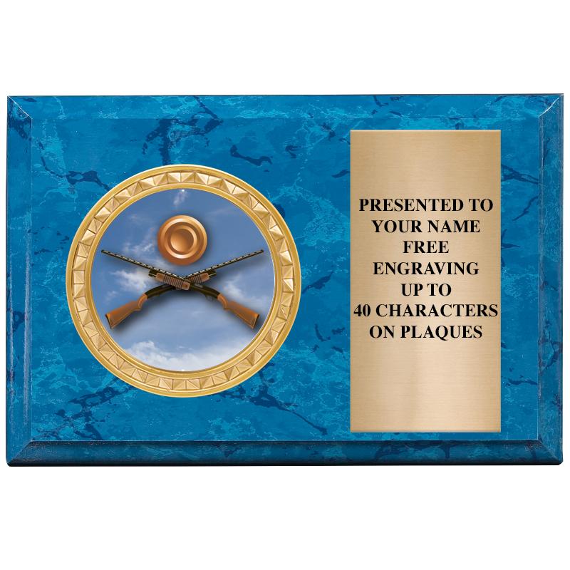 6" X 4" BLUE MBL INSERT PLQ