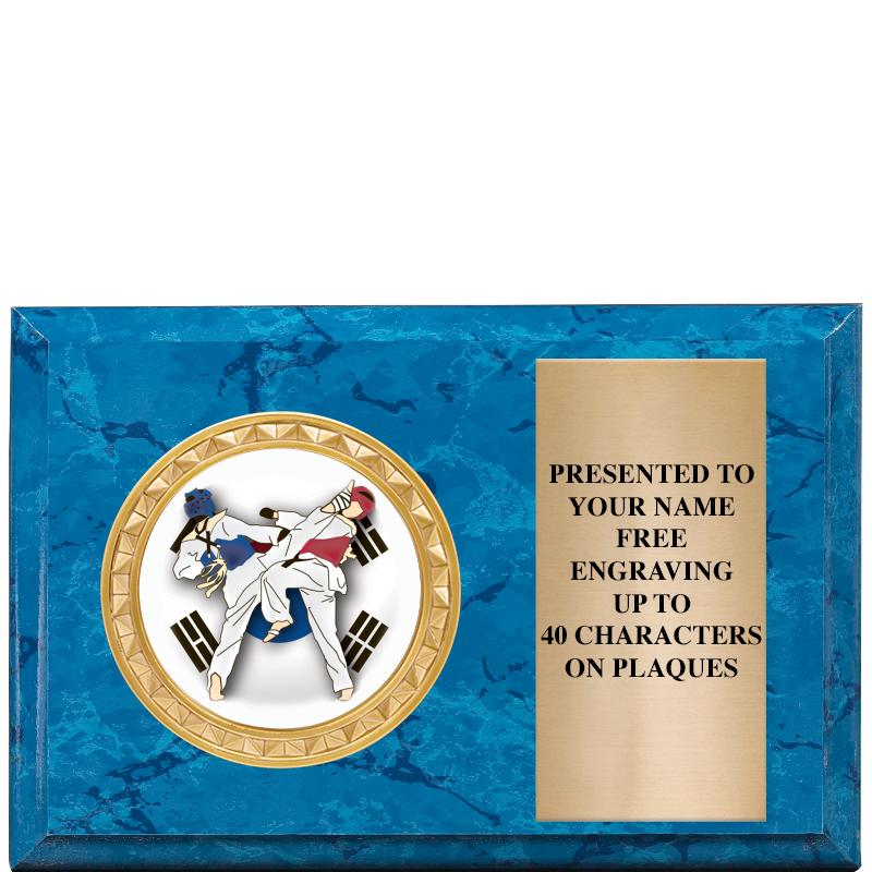 6" X 4" BLUE MBL INSERT PLQ