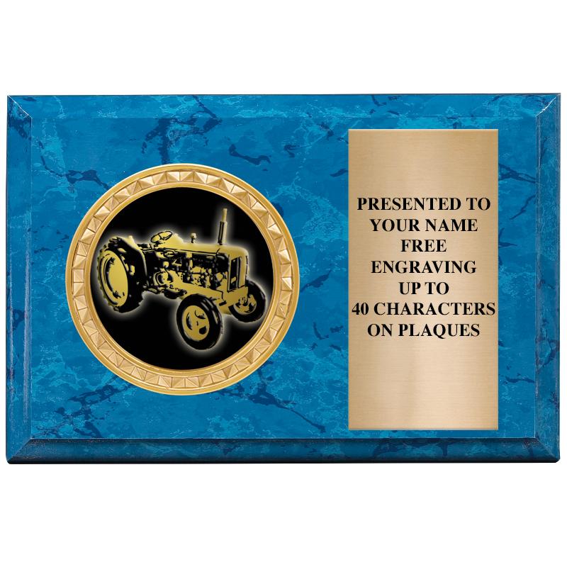 6" X 4" BLUE MBL INSERT PLQ