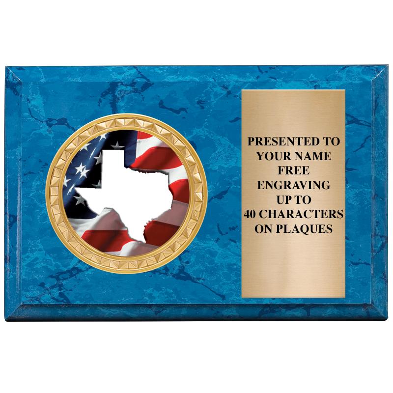 6" X 4" BLUE MBL INSERT PLQ