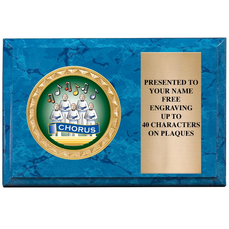 6" X 4" BLUE MBL INSERT PLQ