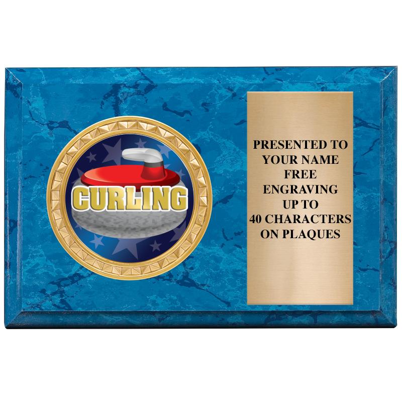 6" X 4" BLUE MBL INSERT PLQ