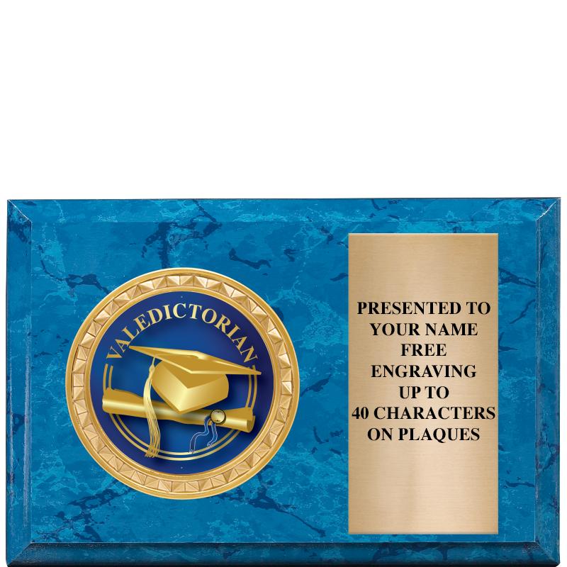 6" X 4" BLUE MBL INSERT PLQ