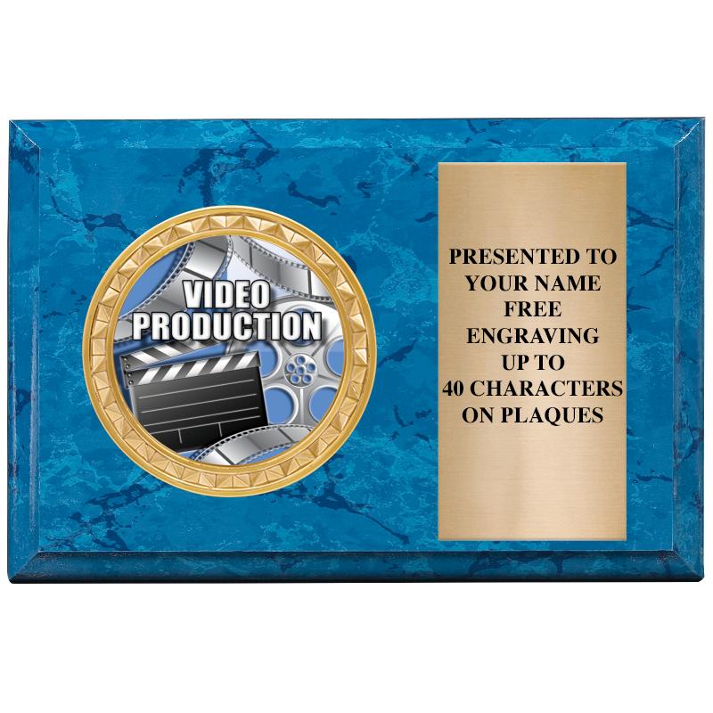 6" X 4" BLUE MBL INSERT PLQ